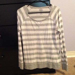 White and Grey stripped  Long Sleeve Shirt!
