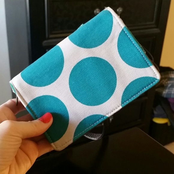 Teal and grey wallet/clutch