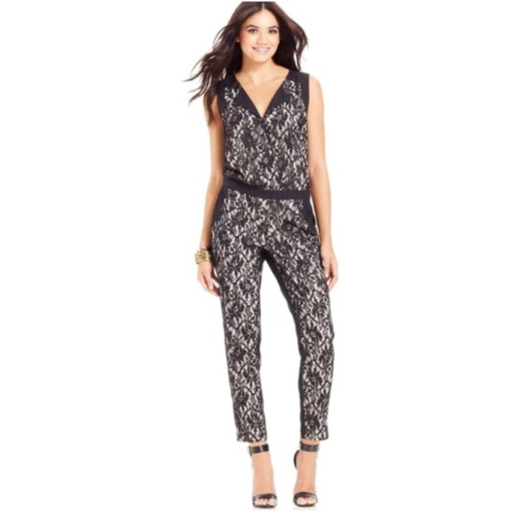 Jessica Simpson Dresses & Skirts - Jessica Simpson black lace romper jumpsuit- XS/S/M