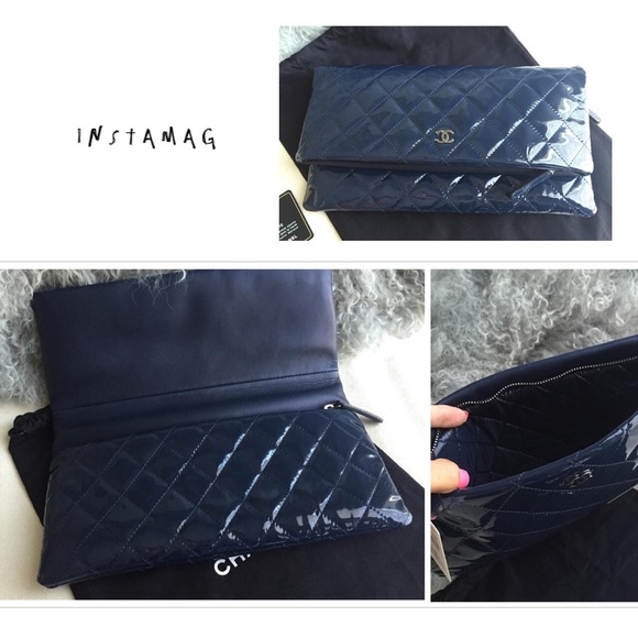 SOLD!CHANEL Large Clutch Navy (Bigger than WOC) ❤️ - Picture 2 of 4