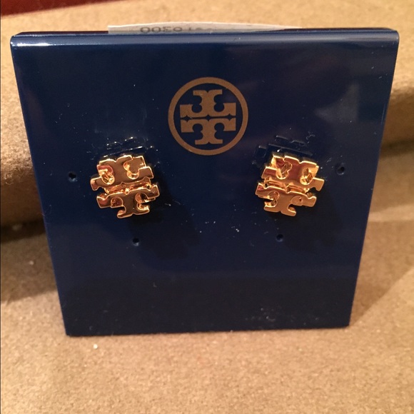 Tory Burch Jewelry - TORY BURCH SMALL T LOGO STUD GOLD EARRING. NEW!