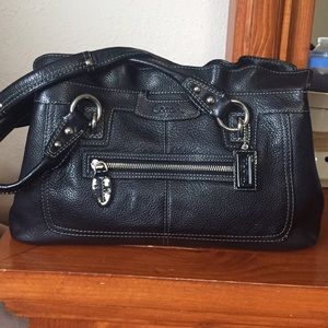COACH Penelope Black Leather Shopper Bag