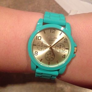 Teal jelly watch