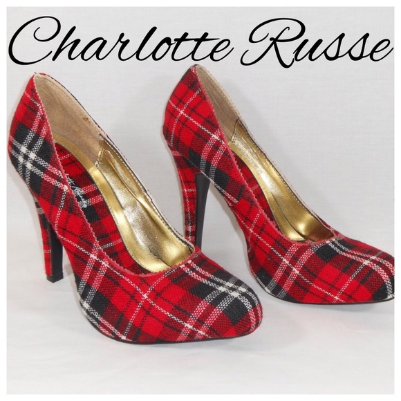 Charlotte Russe Shoes - Final price! Tartan Plaid Platform pumps Heels