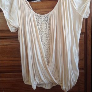 Drapey silk free people blouse