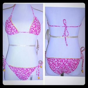 XS-S-M-L-XL NWT Pink Print 2 piece bikini