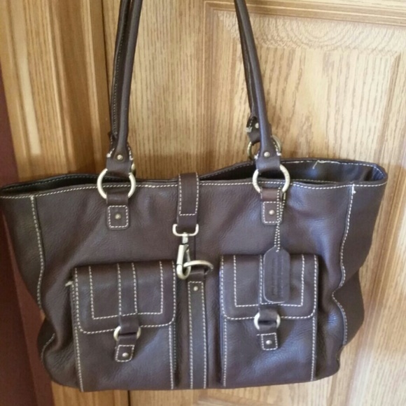 Chaps Bags Chaps Brown Leather Purse Poshmark