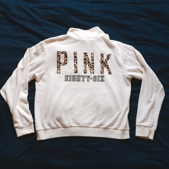 PINK Cream and Leopard Print 1/2 Zip