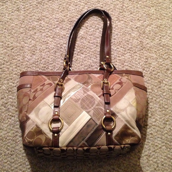 Authentic neutral Coach handbag
