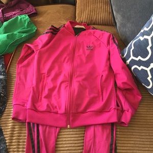 Fushia Adidas sweatsuit