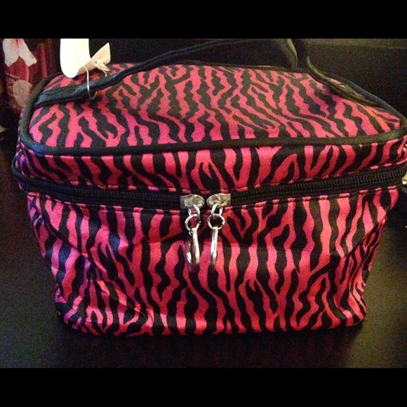 Pink zebra makeup case