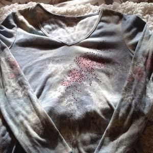 Long Sleeve Pink Embellished T-Shirt