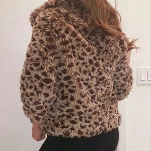 Faux fur crop jacket