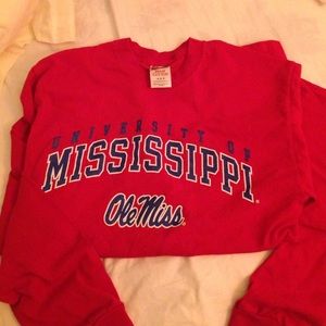 Plain red long sleeve ole miss tshirt