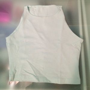 American apparel light blue halter top