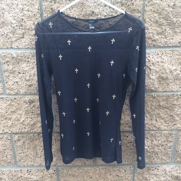 Sheer cross shirt