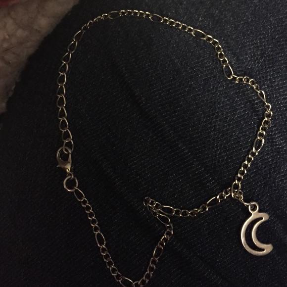 Crescent moon anklet handmade