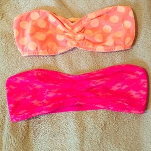 Pink Victoria's Secret lace bandeaus