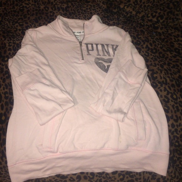 Victoria's Secret Sweaters - light pink collared Victoria's Secret sweatshirt