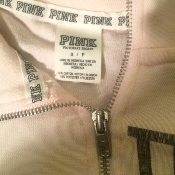 light pink collared Victoria's Secret sweatshirt - Picture 2 of 3