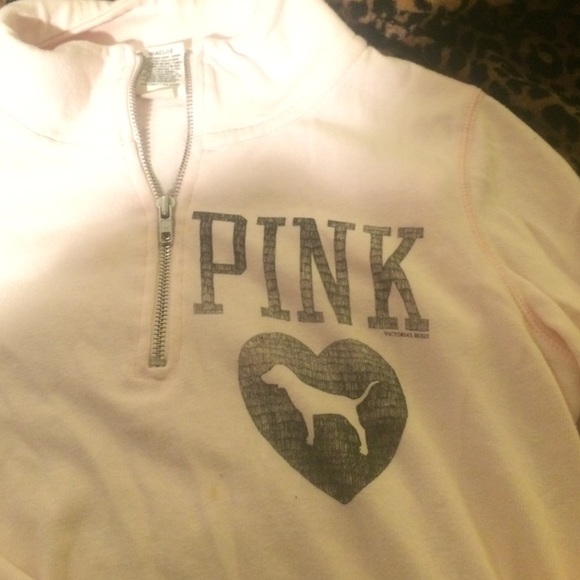 light pink collared Victoria's Secret sweatshirt - Picture 3 of 3