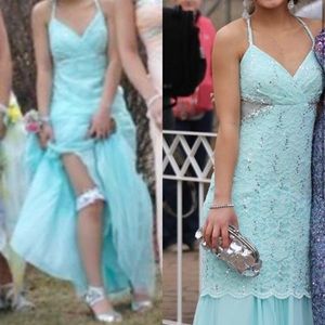 SKY BLUE PROM DRESS