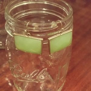 Jade Green and Gold Drop Earrings