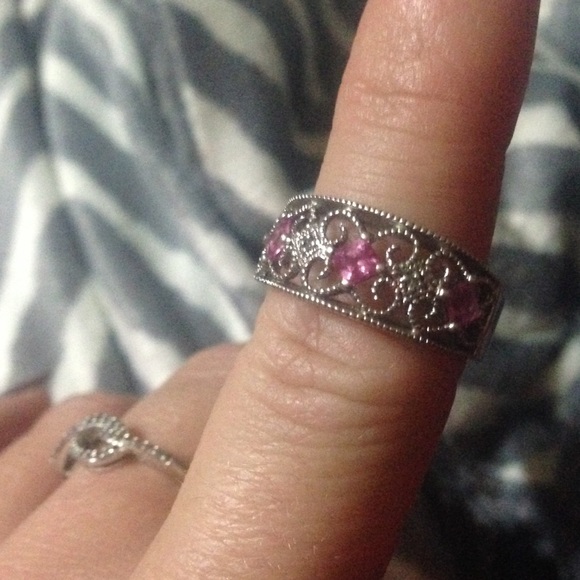 Kay Jewelers pink sapphire ring.