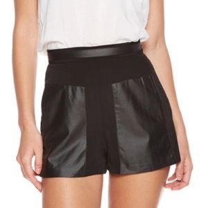 BCBGeneration Faux Leather  Panel Short