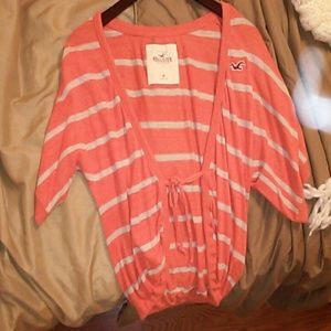 Hollister orange striped cardigan