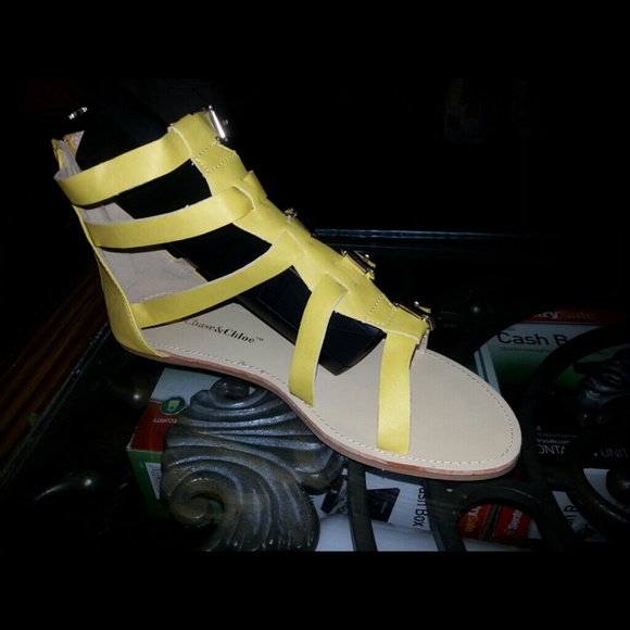 Yellow gladiator sandals