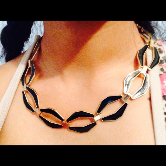 Gold & black necklace