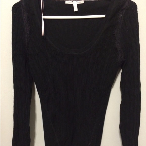 Black VS sweater with lace details
