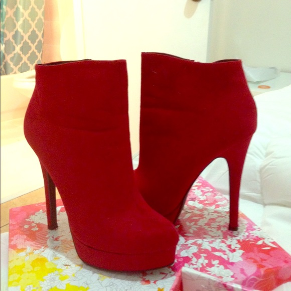 Red booties in perfect condition only worn twice