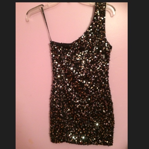 Sequins One Shoulder Dress