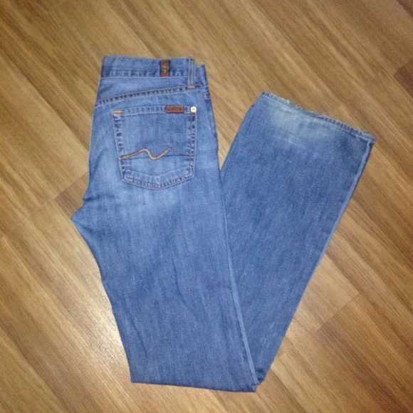 7 for all mankind medium wash bootcut jeans