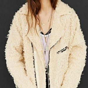 UNIF x Urban Outfitters faux sheep Moto Jacket