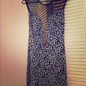 Black and white leopard dress