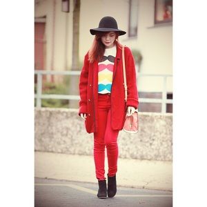 h&m red skinny jeans