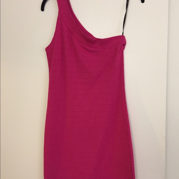 Pink one shoulder bodycon dress