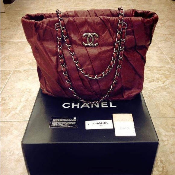 Chanel Dark Red Large Tote