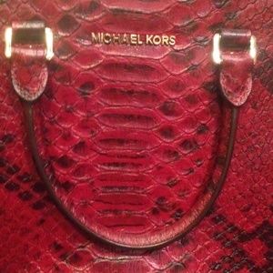 Michael Kors red crocodile Selma bag