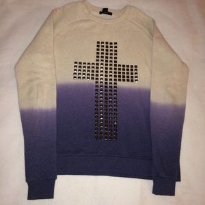 Ombré Cross Graphic Sweater