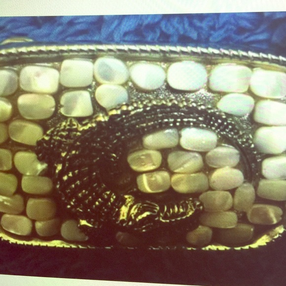 Handmade alligator belt buckle crackled leather s