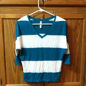 NEED GONE Aeropostale turquoise and white shirt