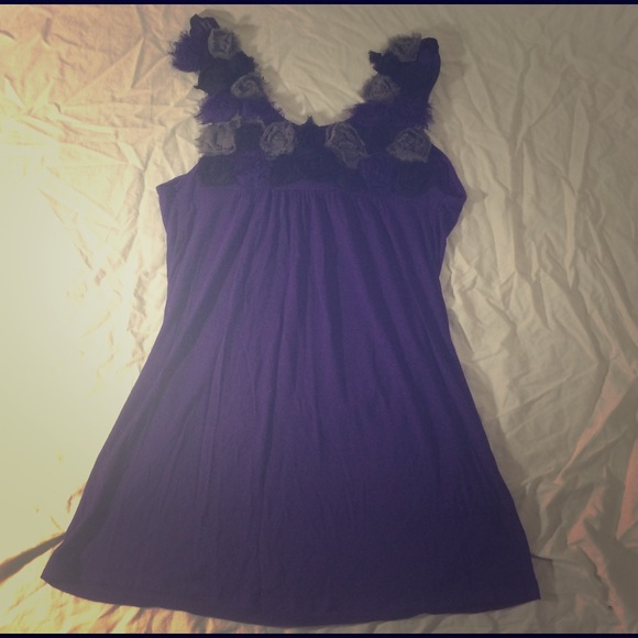 Purple tank tunic with flowers