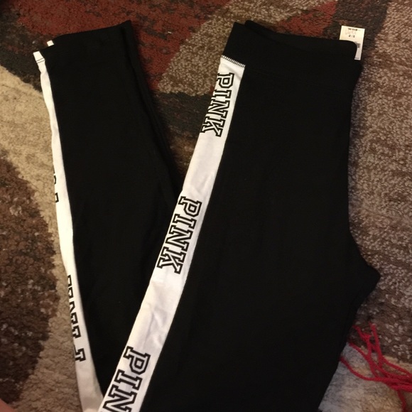Victoria secret pink striped leggings