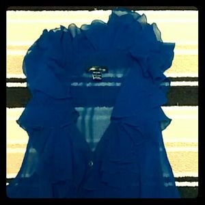 Blue Ruffled Blouse