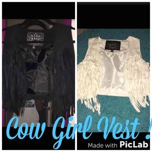 Black / White Cow Girl Vest