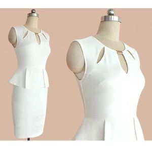 LAST DAY! White Peplum Dress